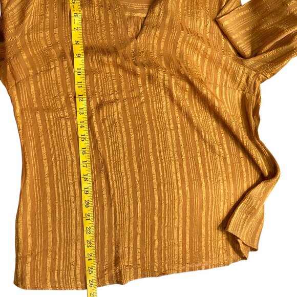 NWT Soft Surroundings Jocelyn Striped Popover Shirt Sz L Gold Boho Chic Office - Picture 15 of 15